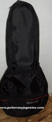 funda de color negro con vivos rojos para vihuela de Paracho